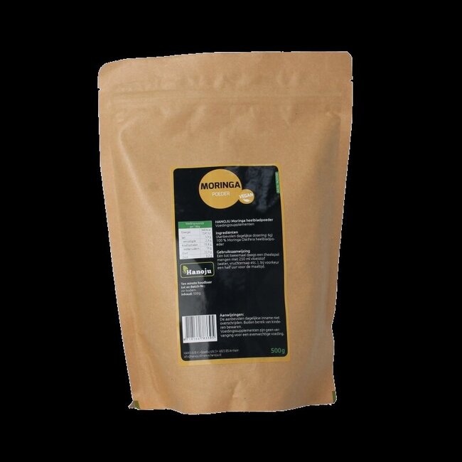 Hanoju Moringa poudre de feuilles entières 500 g