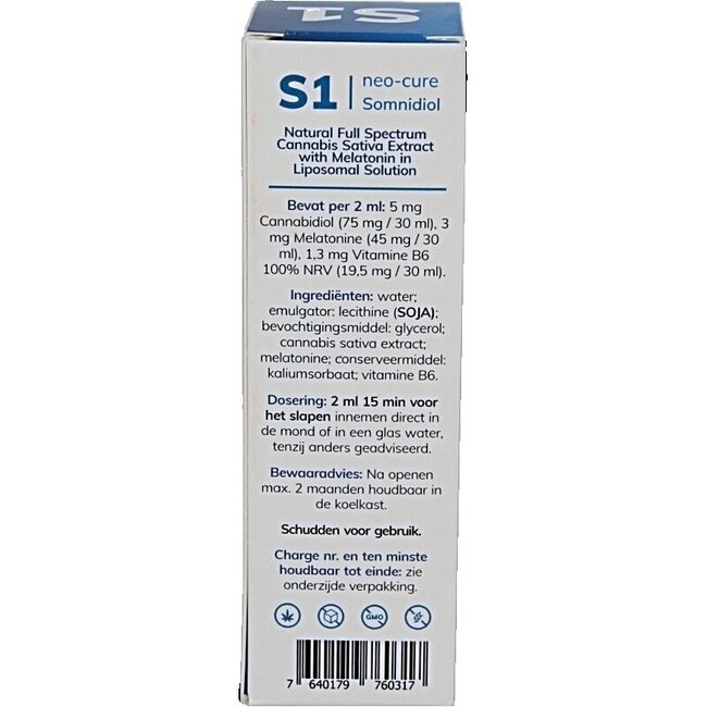 Neo Cure S1 Somnidiol CBD liposomal / Mélatonine / B6 30 millilitres