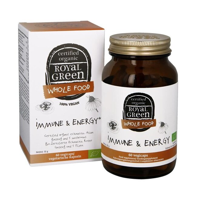 Royal Green Immune & energy bio 60 Vegetarische capsules