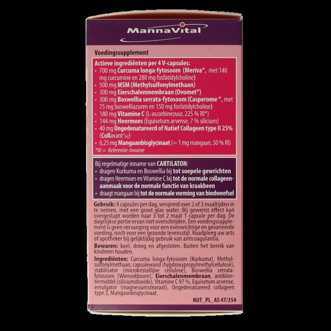Mannavital Cartilaton 120 Vegetarische capsules