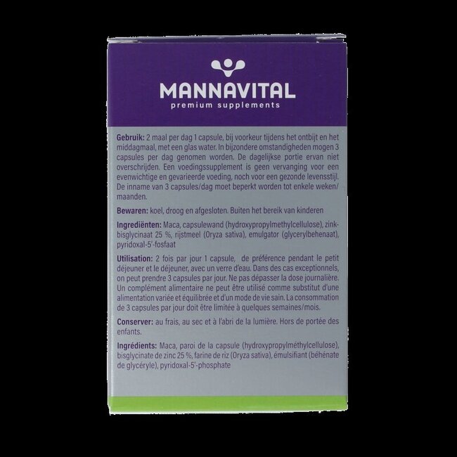 Mannavital Maca platinum 60 gélules végétales