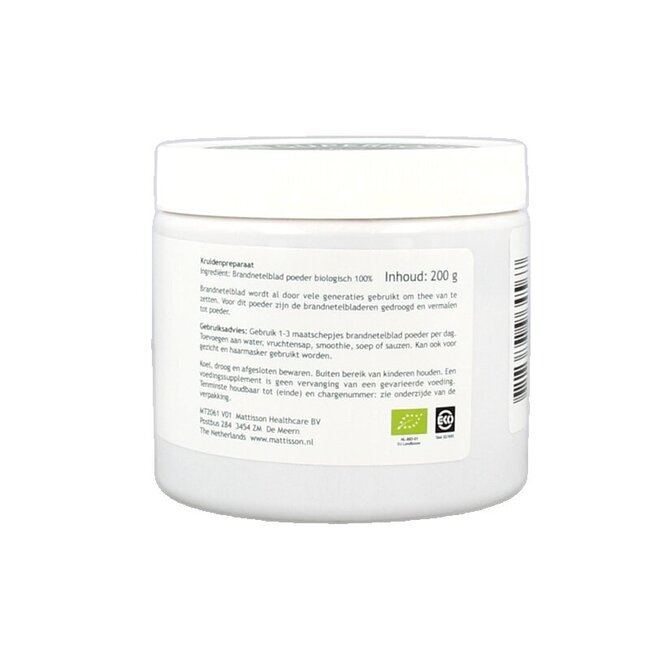 Mattisson Absolute brandnetelblad poeder raw bio 200 Gram