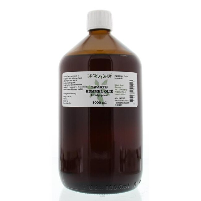 Cruydhof Zwarte kummel olie koudgeperst 1 Liter
