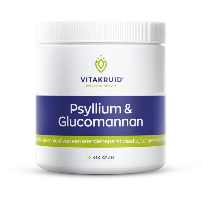 Vitakruid Psyllium 5000 mg & Glucomannan 1000 mg vezels 450 Gram