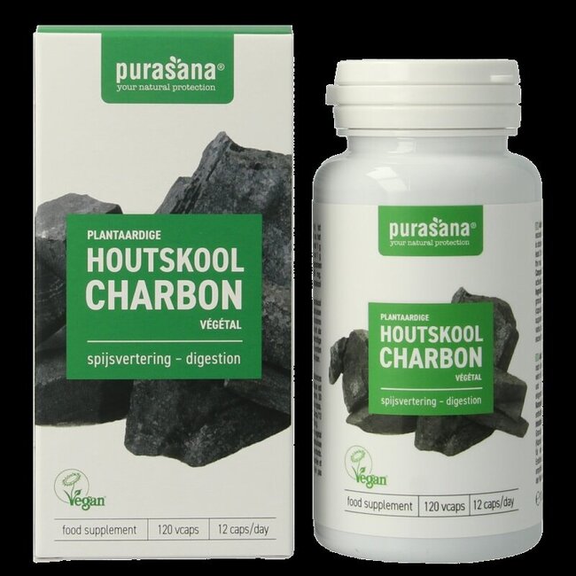 Purasana Charbon végétal vegan 120 gélules végétales