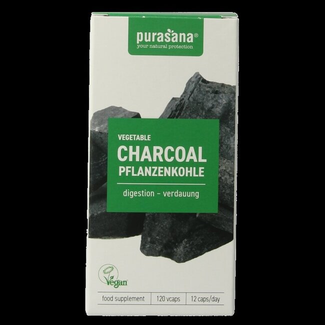 Purasana Charbon végétal vegan 120 gélules végétales