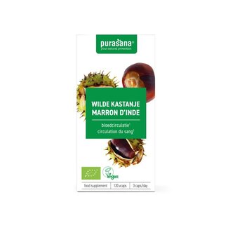 Purasana Purasana Wilde kastanje vegan bio 120 Vegetarische capsules