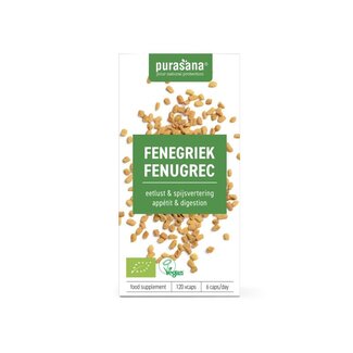 Purasana Purasana Fenegriek vegan bio 120 Vegetarische capsules