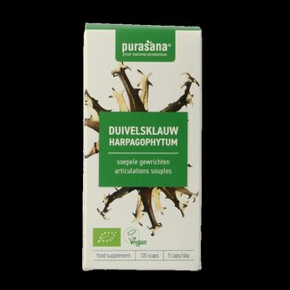 Purasana Purasana Duivelsklauw vegan bio 120 Vegetarische capsules