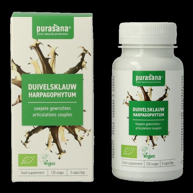 Purasana Duivelsklauw vegan bio 120 Vegetarische capsules