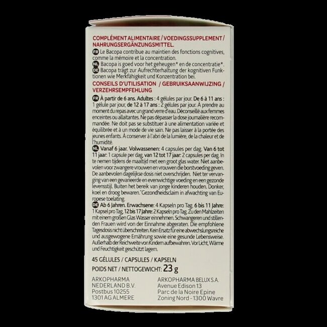 Arkogélules Bacopa 45 Gélules