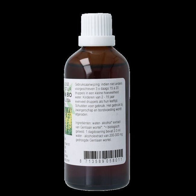 Cruydhof Gentiana lutea radix / gentiaan tinctuur bio 100 Milliliter