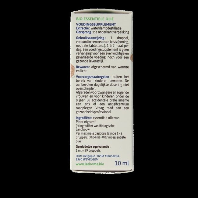 Ladrome Huile essentielle de Poivre noir bio 10 ml