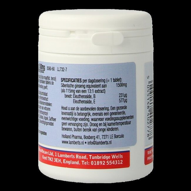 Lamberts Ginseng Siberisch 1500mg 60 Tabletten