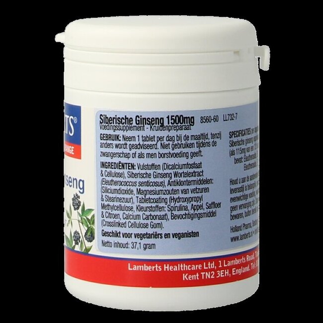 Lamberts Ginseng Siberisch 1500mg 60 Tabletten