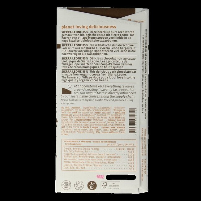 Chocolatemakers Little Bee Eater 85 % noir bio 80 g