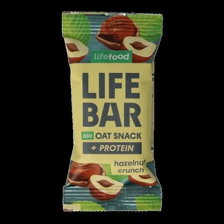 Lifefood Lifefood Lifebar oatsnack proteine hazelnoot crunch bio 40 Gram