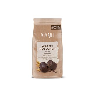 Vivani Chocolade wafelrolletjes puur bio 125 Gram