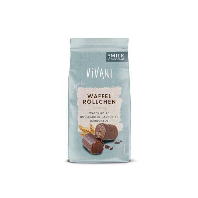 Chocolade wafelrolletjes melk bio 125 Gram