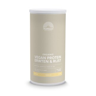 Mattisson Vegan protein erwten & rijst vanille bio 500 Gram