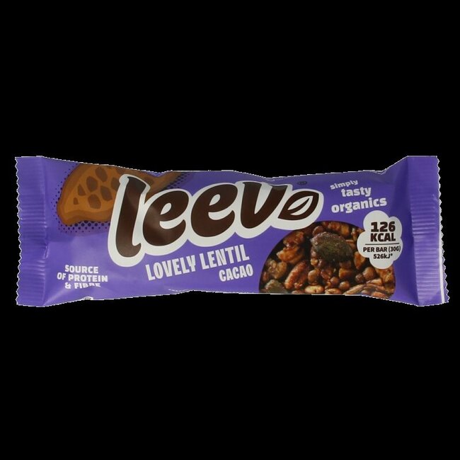 Leev Lovely lentil bar cacao bio 30 Gram