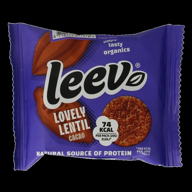 Leev Lovely lentil cakes cacao bio 60 Gram