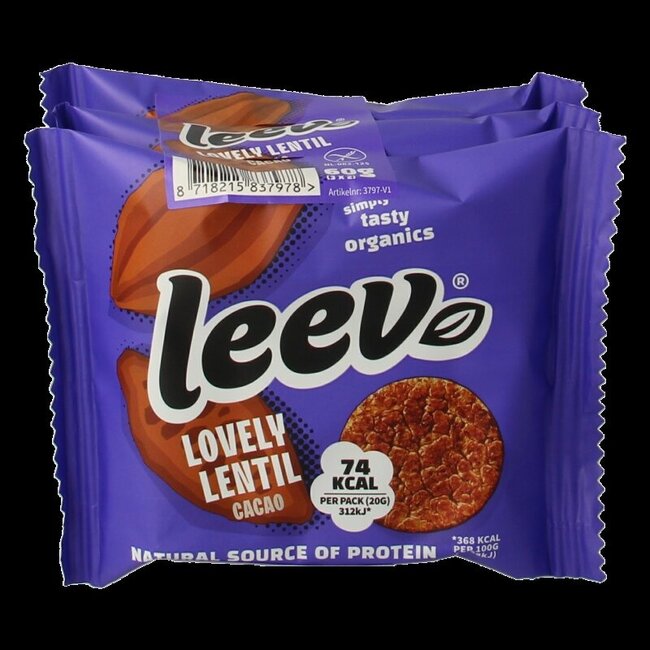 Galettes de lentilles Leev Lovely cacao bio 60 g