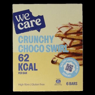 WeCare WeCare Lower kcal/carb bars crunchy choco swirl 78 Gram