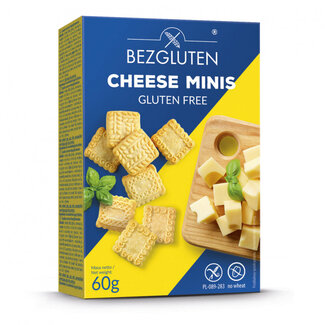 Bezgluten Bezgluten Cheese minis koekjes glutenvrij 60 Gram