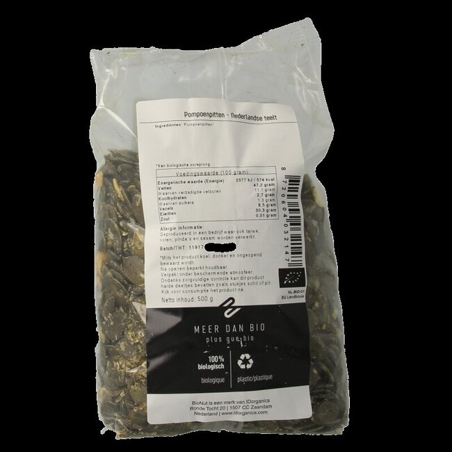 Bionut Graines de courge culture néerlandaise bio 500 Grammes