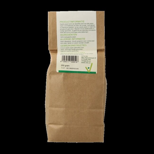 Vitiv Poivre noir moulu bio 250 Grammes