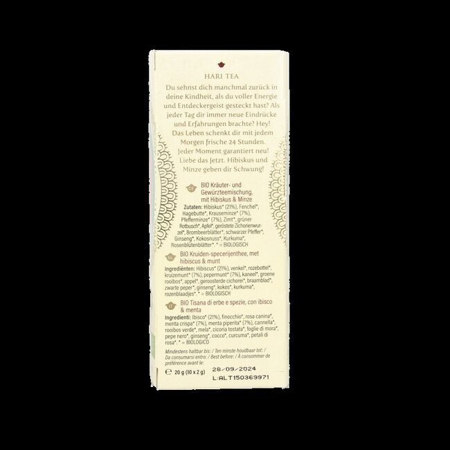 Hari Tea Hibiscus & mint new sensation bio 10 Stuks
