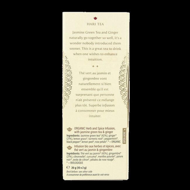 Hari Tea Thé au jasmin et gingembre Within & Without bio 10 sachets