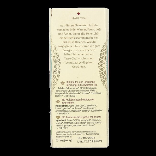 Hari Tea Golden chai in harmony bio 10 Stuks