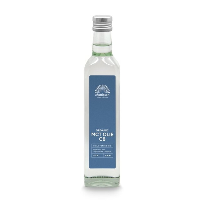 Mattisson MCT olie C8 - coconut pure - 99% caprylic acid bio 500 Milliliter