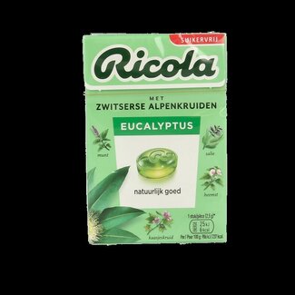 Ricola Ricola Eucalyptus suikervrij 50 Gram