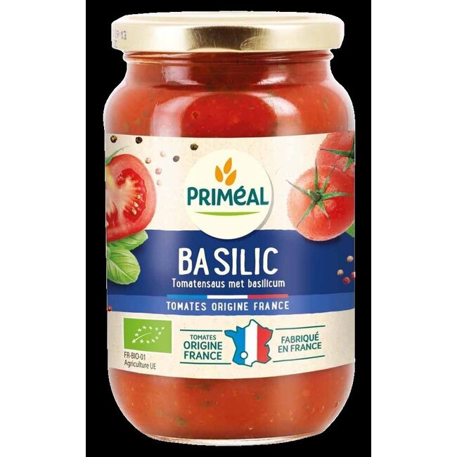 Primeal Tomatensaus bascilicum uit Frankrijk bio 350 Gram