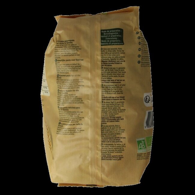 Primeal Fusilli halfvolkoren familie verpakking bio 1 Kilogram