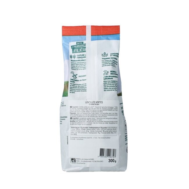 Primeal Lentilles vertes de France bio 300 g