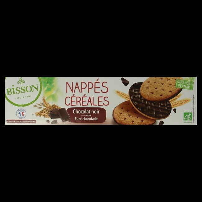 Bisson Biscuits aux céréales nappés de chocolat noir bio 140 g