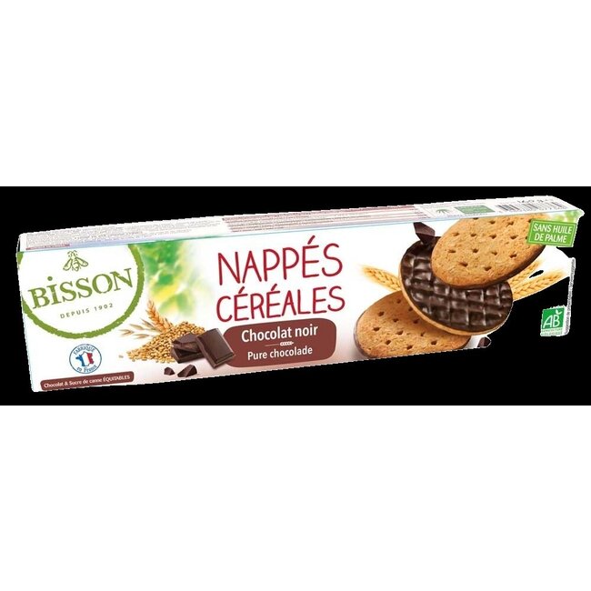 Bisson Pure chocolade frosted granenkoekjes bio 120 Gram