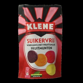 Klene Klene Fruitmunten suikervrij 110 Gram