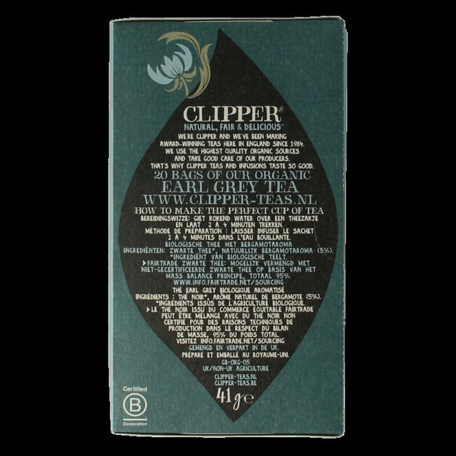 Clipper Thé Earl Grey bio 20 sachets