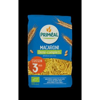 Primeal Primeal Macaroni halfvolkoren snelkook 3 minuten bio 500 Gram