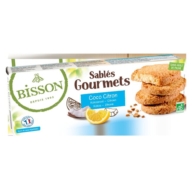 Bisson Zandkoekje kokos citroen bio 150 Gram