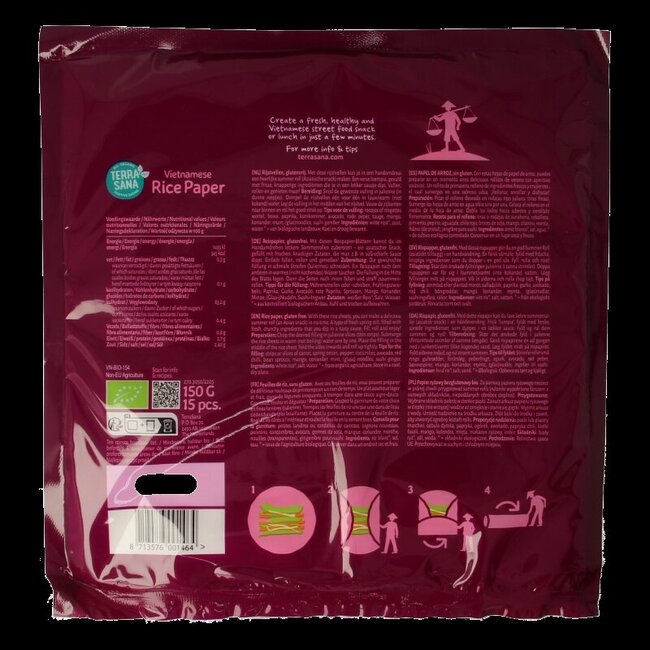 TerraSana Rijstpapier bio 150 Gram