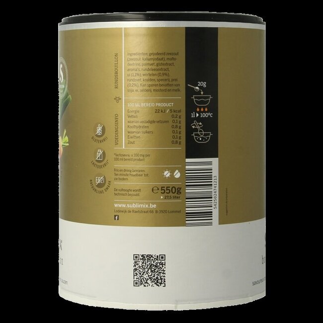 Sublimix Rundvleesbouillon glutenvrij  550 Gram