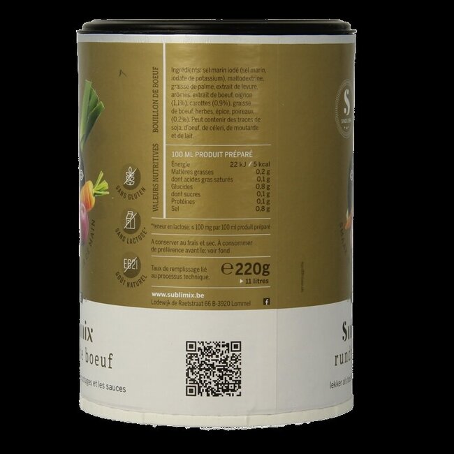 Sublimix Rundvleesbouillon glutenvrij  220 Gram