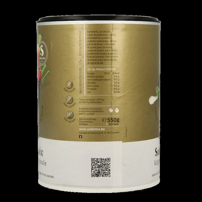 Sublimix Kippenbouillon glutenvrij  550 Gram