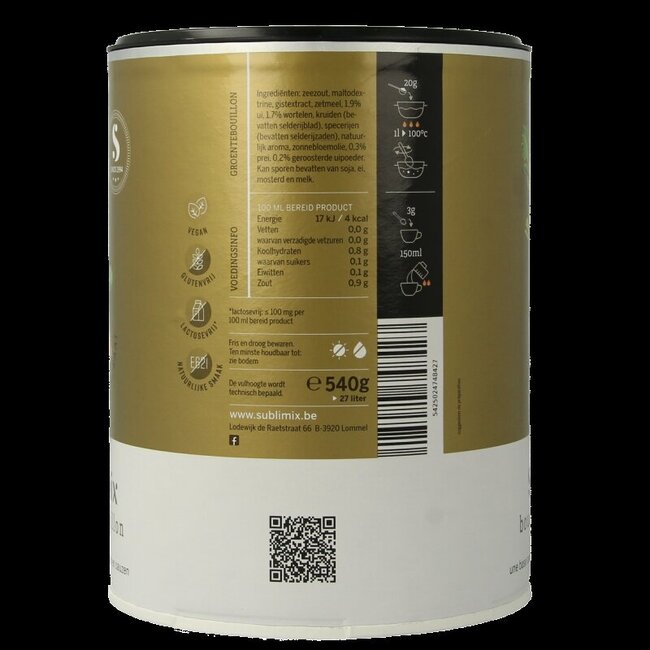 Sublimix Groentebouillon glutenvrij 540 Gram